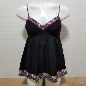 Rampage Black Sleeveless LACE TOP CAMI Blouse Women
